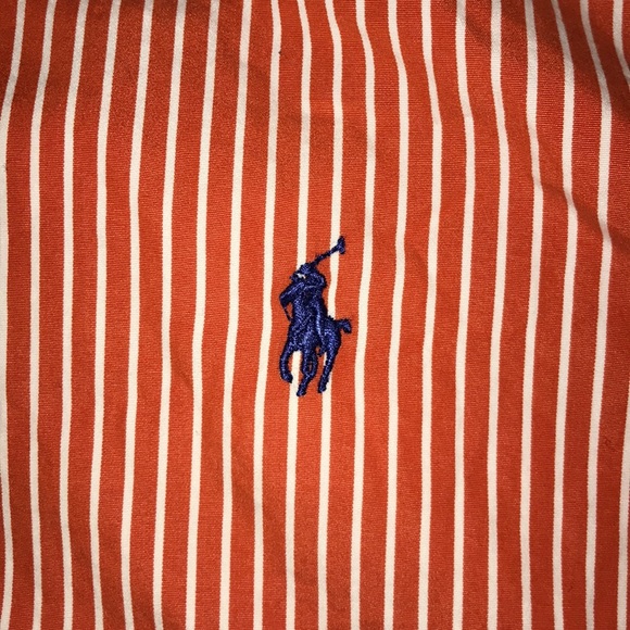 Orange & white striped Ralph Lauren button down - Picture 3 of 3